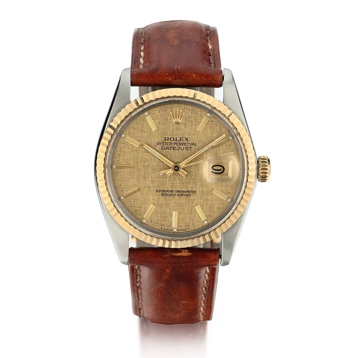 Rolex Datejust Tone Steel and 18kt Yellow Linen Ref