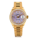 Rolex 18kt Y/G Datejust 28mm with Lilac Diamond Dial and Bezel.Ref:279138RBR