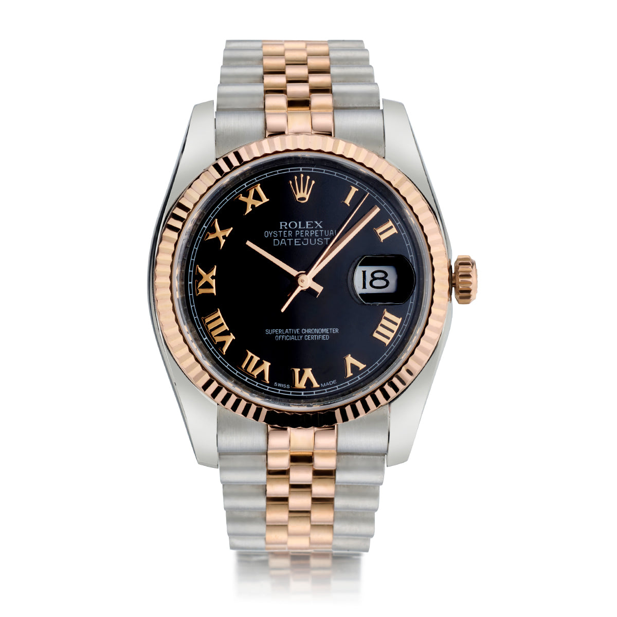Rolex Oyster Perpetual Everose Gold And Steel Datejust 36MM Watch