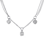 18kt White Gold Diamond Charm Pendant Necklace