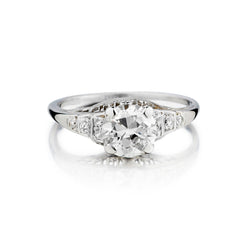 Vintage Ladies 18kt White Gold Diamond Ring. 1.20 European Cut