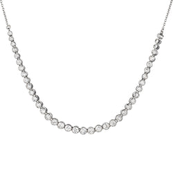Platinum Vintage Art Deco Diamond Necklace. 5.00ct Tw European Cut Diamonds