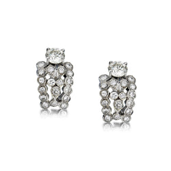 Ladies 14kt White Gold Diamond Vintage Earrings