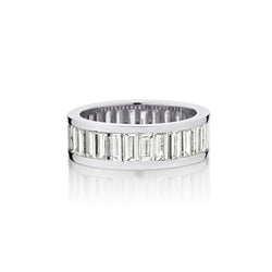 18kt White Gold Diamond Eternity Band. 3.59ct Tw of Baguette Cuts