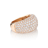 18kt Rose Gold Dome Diamond Pave' Ring. 4.05ct Tw