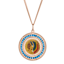 Large Liberty 5 Dollar Coin and Sapphire Pendant.