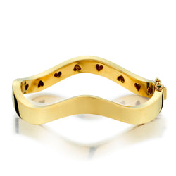 18kt Yellow Gold Curved Bangle. Weight: 42 Grams