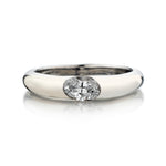 Ladies 14kt White Gold Diamond Ring. 0.56 Natural Oval Cut