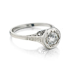 Platinum Art Deco Diamond Engagement Ring. 0.60ct Euro