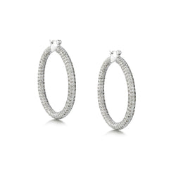 Spectacular Large Diamond Hoop Inside and Out Earrings. 6.00ct Tw