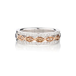 Ladies 14kt White and Rose Gold Diamond Band. 0.51ct Tw