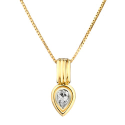 0.65 Carat Pear-Shaped Diamond Solitaire Reversible Gold Necklace
