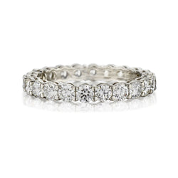 18kt White Gold Eternity Band Set With  Round Brilliant Cut Diamonds.0.56 Ctw