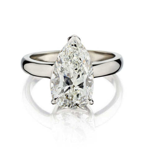 2.21  Carat Pear-Shaped Diamond Solitaire Platinum  Ring