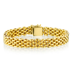 18kt Yellow Gold Panther Style Bracelet. 25.28 grams.