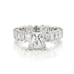 14kt White Gold Diamond Ring. 5.00 Ctw Princess Cut Diamonds.