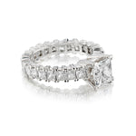 14kt White Gold Diamond Ring. 5.00 Ctw Princess Cut Diamonds.