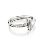 Tiffany & Co TT1 Ring in 18kt White Gold With Diamonds. Size 4-1/2