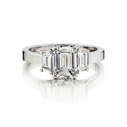 Platinum Diamond Ring 1.68 Emerald Cut Diamond (GIA Cert)
