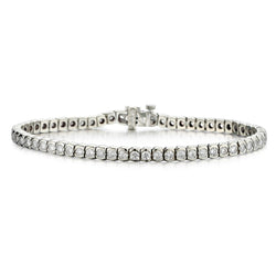 Ladies 14kt White Gold Diamond "Tennis Bracelet". 4.00ct Tw