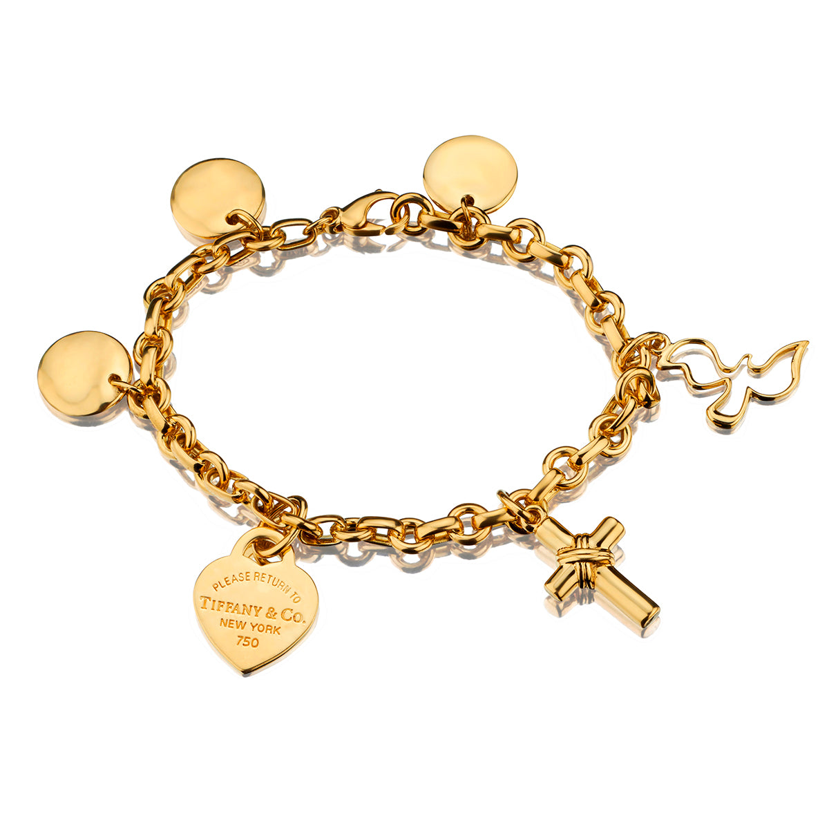 Tiffany & Co Oval Link Charm Bracelet in 18kt Yellow Gold. 36.5 grams – Van  Rijk
