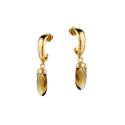 Ladies 14kt Yellow Gold Citrine Drop / Pendant Earrings.