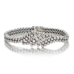 Ladies 18kt White Gold Diamond Bracelet. 4.00ct Tw