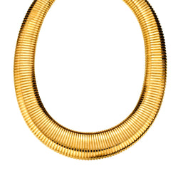 18kt Yellow Gold Wide Tubogas Tapering Choker Necklace.78 grams