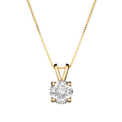 14kt Yellow Gold Natural Diamond Solitaire Pendant