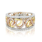 18kt Rose,Yellow and White Gold Diamond Band. 0.70ct Tw