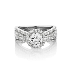 Ladies 14kt White Gold Diamond Engagement Ring. 0.80 Carat Weight