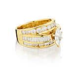 14kt Yellow Gold Natural Diamond Ring. 0.80ct Marquise Cut Diamond