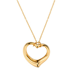 Tiffany & Co. Elsa Peretti 18kt Yellow Gold 28mm Open Heart on a Chain.