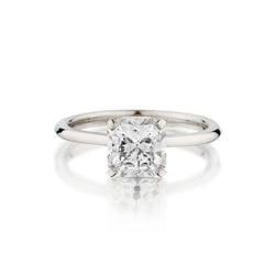 Tiffany & Co. Platinum Square Cut Diamond Solitaire Ring. 1.27ct weight
