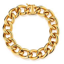 Ladies 18kt Yellow Gold Open Link Bracelet.