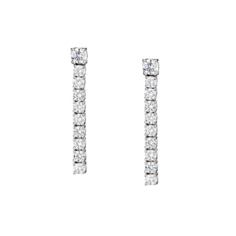 Ladies 18kt White Gold Diamond Pendant Earrings. 20 x 1.85ct Tw