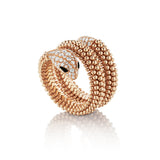 Bvlgari Iconic 18kt Rose Gold Serpentini Diamond Ring. Ref: 358655