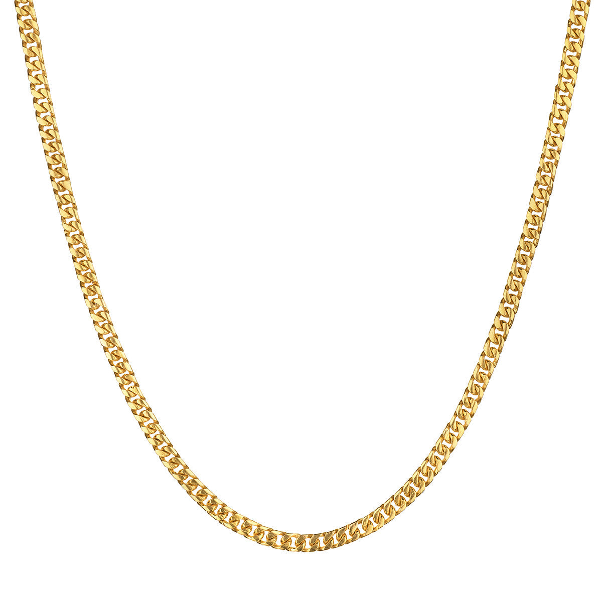 14kt Yellow Gold Solid Curb Link Chain. Weight: 42.14 grams