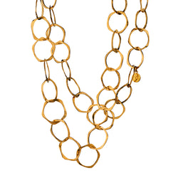 Toni Cavelti Multi Ring Chain in 18kt Yellow Gold. 28" (L). 50 Grams