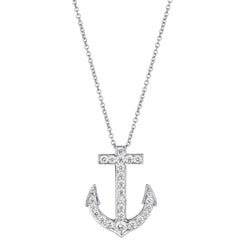 Tiffany & Co Platinum Anchor Diamond Necklace.