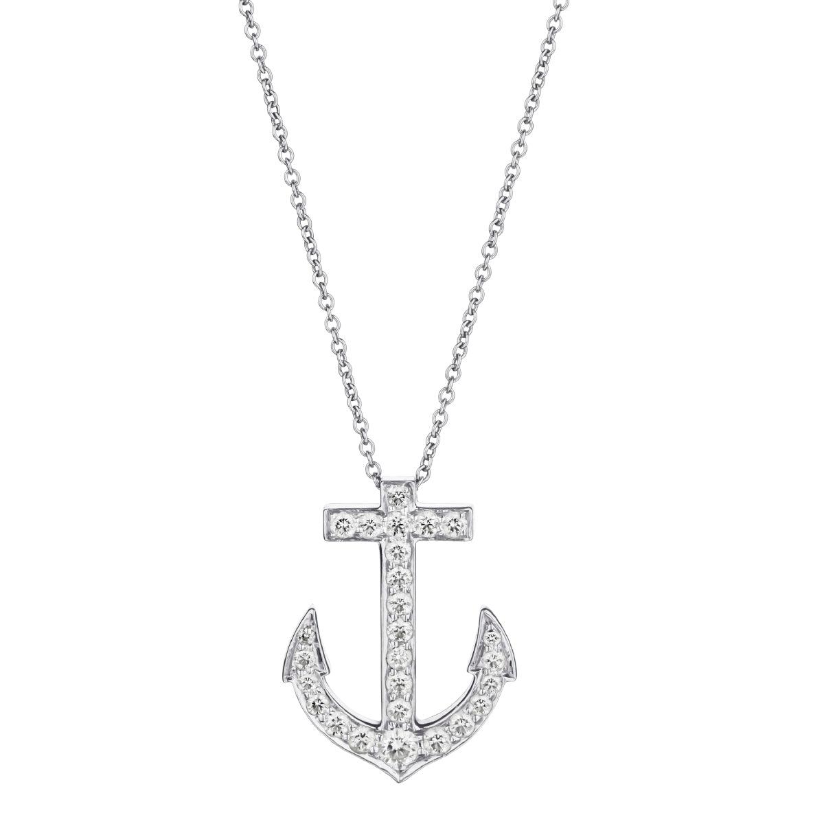 Tiffany & Co Platinum Anchor Diamond Necklace. Van Rijk