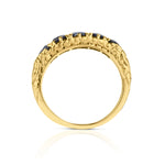 Vintage 18kt Rose Gold Natural Blue Sapphire 5-Stone Ring.