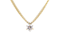 18kt Yellow Gold Diamond Solitaire Pendant. 0.43ct Carat Weight: