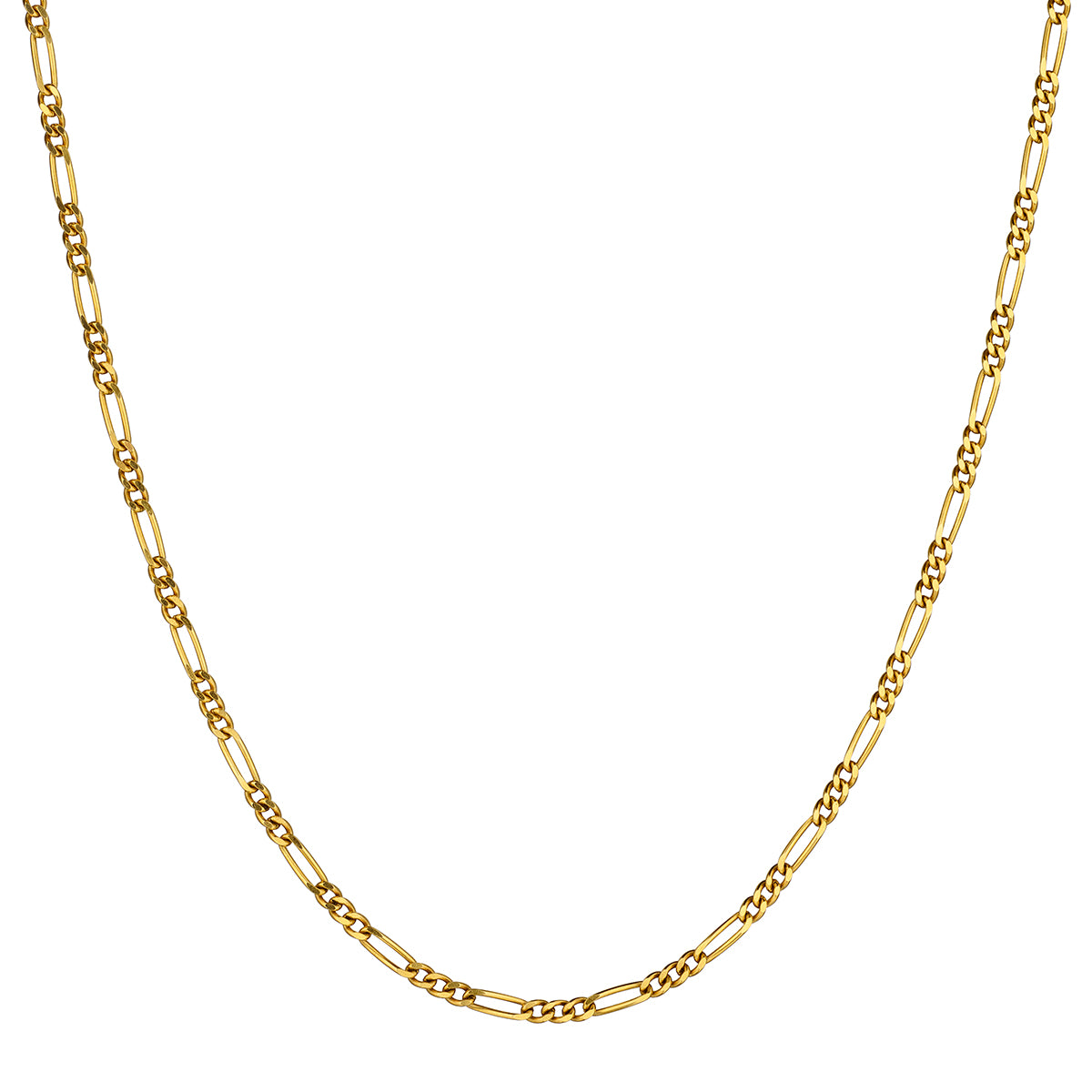 14kt Yellow Gold Figaro Chain. 24" in Length. Weight: 18.9Grams.  Made in Italy