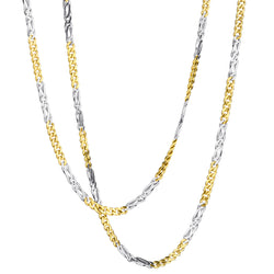 18kt Yellow and White Gold Figaro Design Chain. 26"