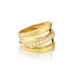 18kt Yellow Gold Diamond Wide Band Ring. 0.50ct Tw