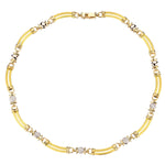 Ladies 18kt Yellow and White Gold Diamond Scalloped Necklace