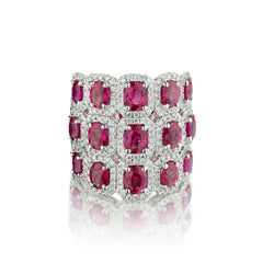 18kt White Gold Ruby and Diamond Ring.