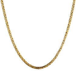 18kt Yellow Gold Rolled Byzantine Chain / Necklace. 18" (L). Made in Italy