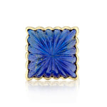 Unique 18kt Yellow Gold Card Lapis Lazuli Ring. Weight: 18.64